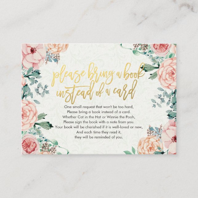 D'accompagnement Baby shower Apportez un livre au lieu d'une carte (Devant)