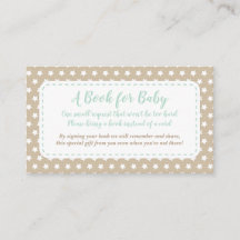 Baby shower Apportez une carte de livre | Mint et
