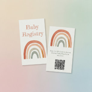 D'accompagnement Baby shower arc-en-ciel rustique QR Code Carte d'e