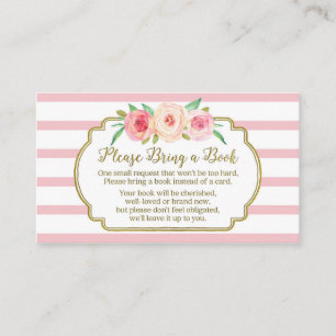 D'accompagnement Baby shower Demande Carte Pink Floral Stripes