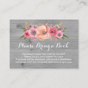D'accompagnement Baby shower Demande Carte Rustique Bois Floral