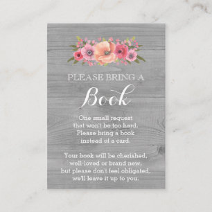 D'accompagnement Baby shower Demande Carte Rustique Bois Floral