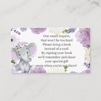 D'accompagnement Baby shower Purple Elephant Demande Carte