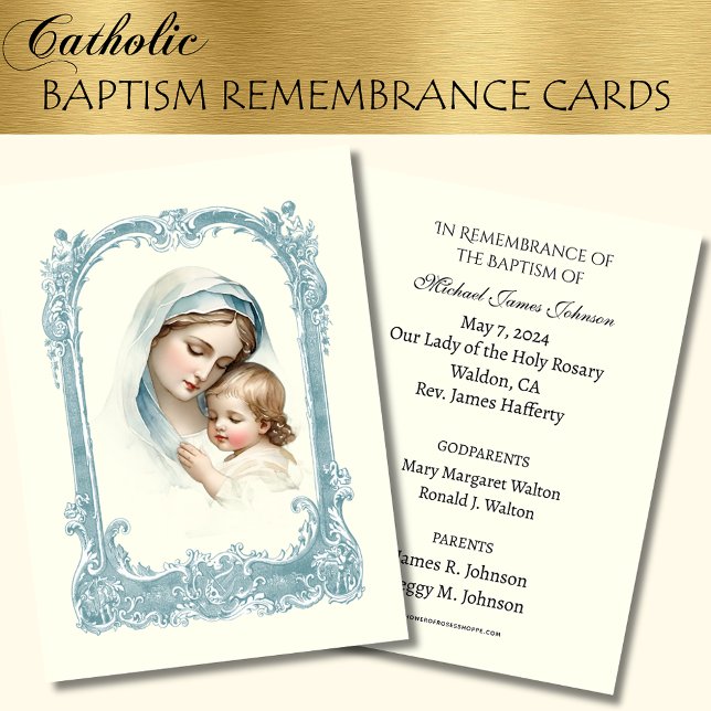 D'accompagnement Baptême de bébé catholique Souvenir Carte Sainte (Créateur téléchargé)