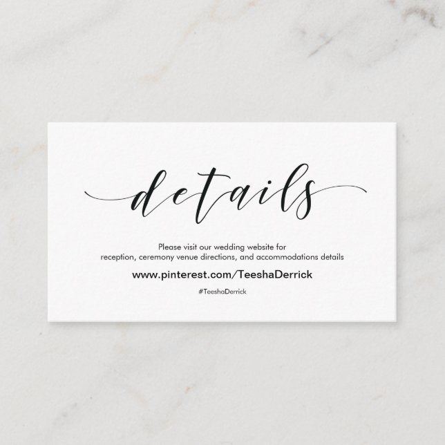 D'accompagnement Beautiful Mariage Website Details Carte de boîtier (Devant)