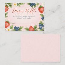 Berry Sweet Rustic Design Diaper Carte Raffle