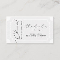 Billet boisson Moderne Calligraphie carte Mariage