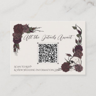D'accompagnement Blanc cassé et carte QR de crâne bordeaux