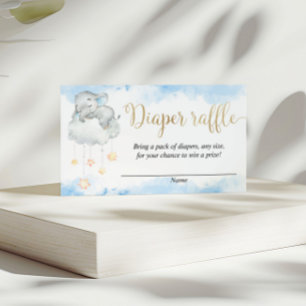 D'accompagnement Bleu or mignon bébé éléphant carte de tombole