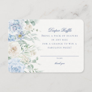 D'accompagnement Blue Floral Baby in Bloom Diaper Carte Raffle