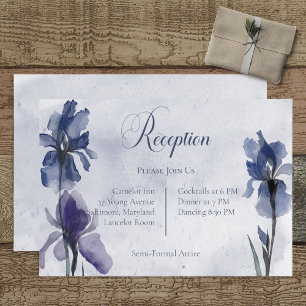 D'accompagnement Blue Iris Fleurs Bleu Moderne Carte De Réception
