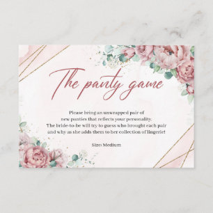 D'accompagnement Blush floral or vert doré La carte jeu de culotte