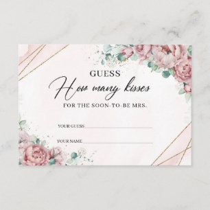 D'accompagnement Blush or floral Combien de baisers Carte de boîtie