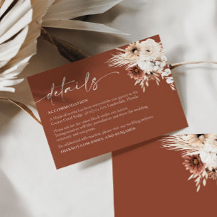 D'accompagnement Boho Floral Détails Mariage Carte de boîtier
