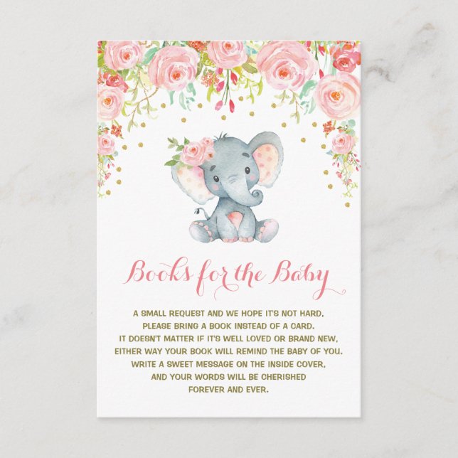 D'accompagnement Boho Rose Floral Elephant Apportez une carte d'ins (Devant)