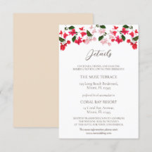 Bougainvillea Boîtier Mariage Détails Carte