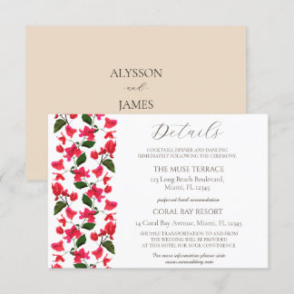 D'accompagnement Bougainvillea Boîtier Mariage Détails Carte
