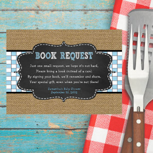 D'accompagnement Boy Baby Q, BBQ Baby shower carte de demande