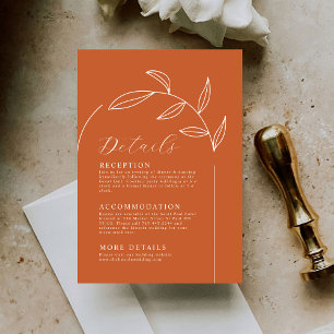 D'accompagnement Burange Orange Mariage Détails Carte de boîtier