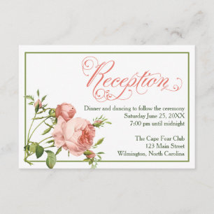 D'accompagnement Cabbage Rose Mariage Réception Détails Carte