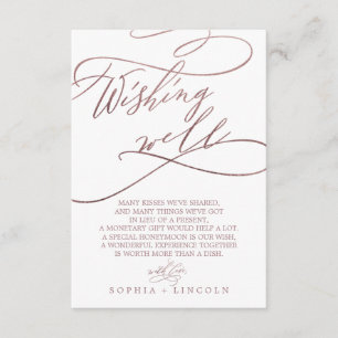 D'accompagnement Calligraphie or Rose romantique Carte de souhaits