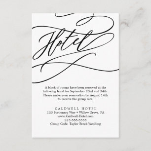 D'accompagnement Calligraphie romantique Flourdissant Hotel Carte d