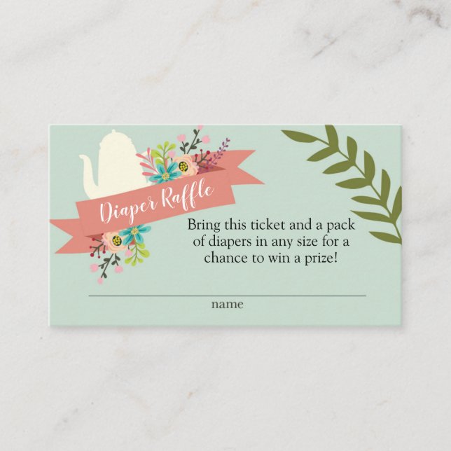 D'accompagnement Carte à rabat Baby shower de couche de thé (Devant)