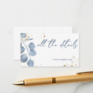 D'accompagnement Carte avec détails pailletés or bleu poussiéreux