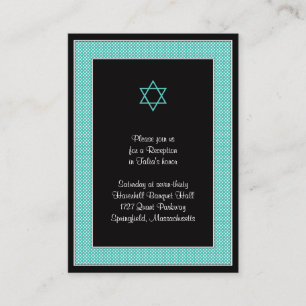 D'accompagnement Carte Bat mitzvah de Aqua Black Pois