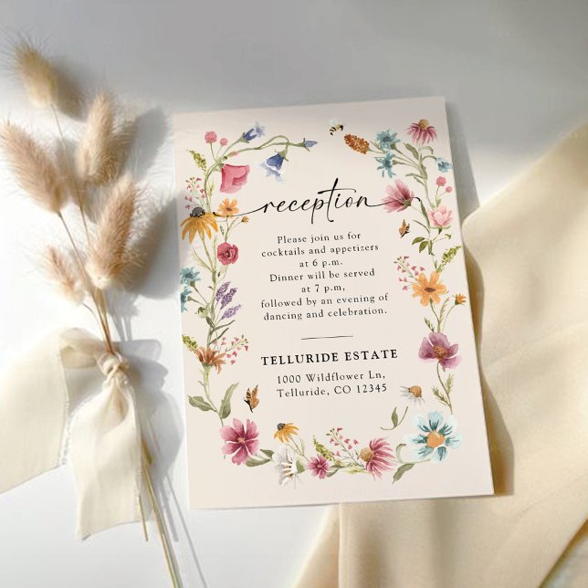 D'accompagnement Carte Boho Fleur sauvage Mariage Réception (Créateur téléchargé)