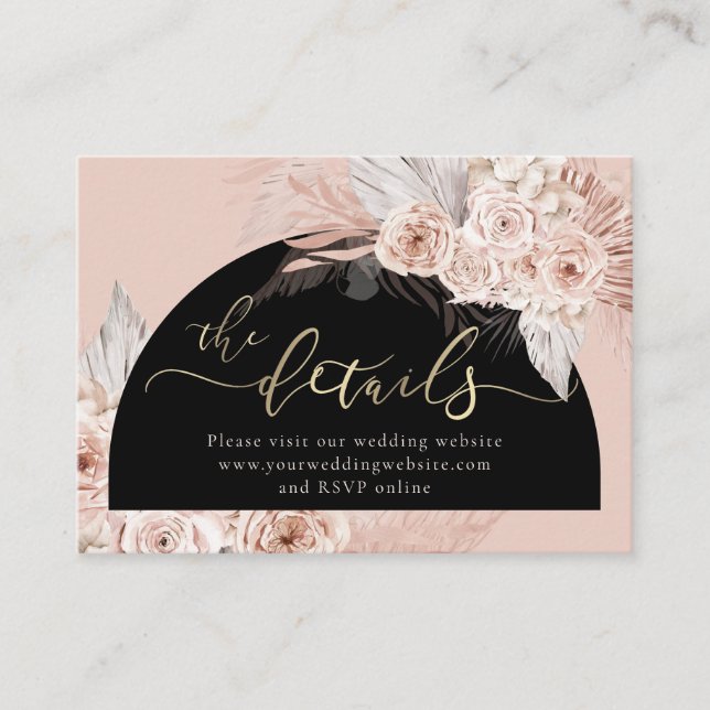 D'accompagnement Carte Boho Flowers Mariage (Devant)