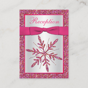 D'accompagnement Carte Boîtier Pink, Silver Parties scintillant