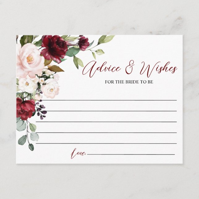 D'accompagnement Carte Burgundy Rose Conseils & Wings (Devant)