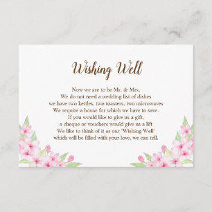 D'accompagnement Carte cadeau Mariage Cherry Blossoms Watercolor