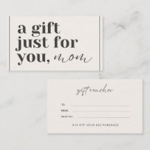Carte cadeau pour la fête des mères