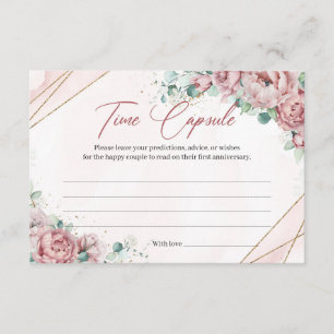 D'accompagnement Carte capsule temporelle au eucalyptus doré floral