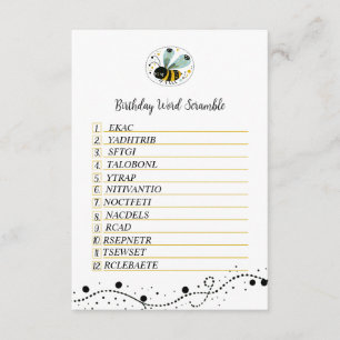 D'accompagnement Carte d'anniversaire avec anagrammes Sweet Bee