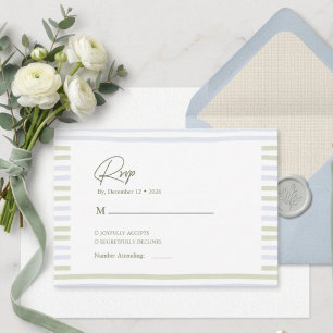 D'accompagnement Carte d'annonce de mariage à ruban vert sauge