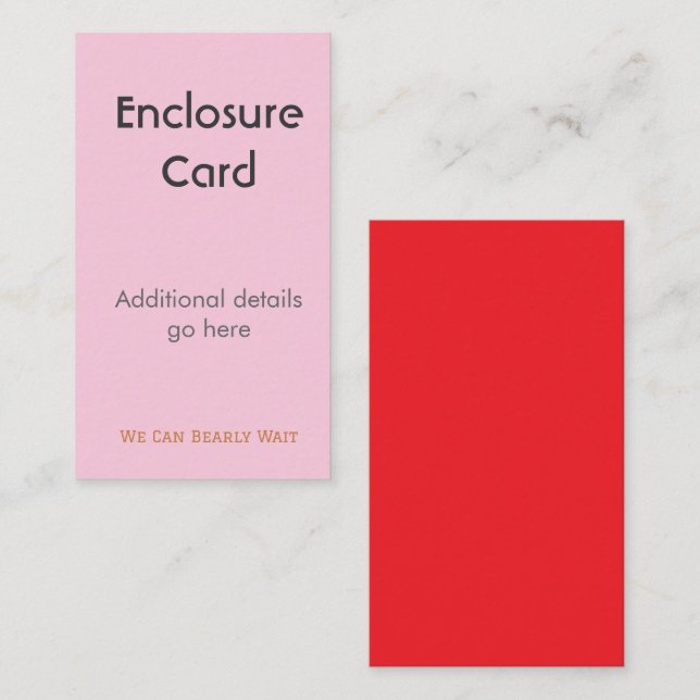 D'accompagnement Carte d'annonce de mariage, de naissance | Couches (Devant / Derrière)