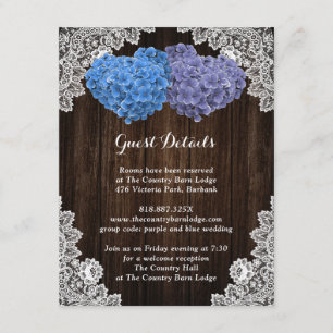 D'accompagnement Carte d'annonce florale violette et bleue rustique