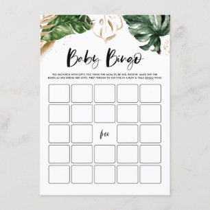 D'accompagnement Carte de Baby shower de  de Bingo Tropical Feuille