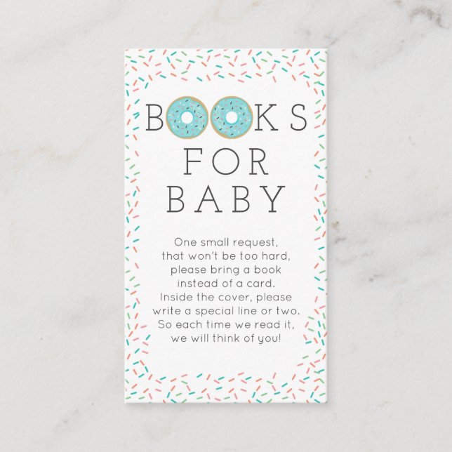 D'accompagnement Carte de Baby shower de demande de livre de Donut  (Devant)