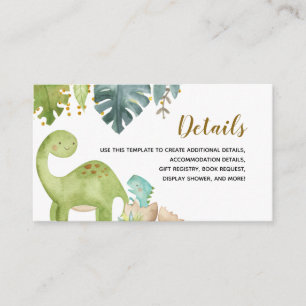 D'accompagnement Carte de Baby shower Détails du Dinosaur Dinosaur 