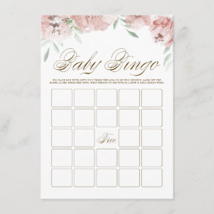 D'accompagnement Carte de Baby shower Mauve Blush Pink Flowers