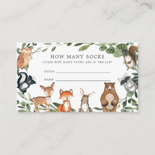 D'accompagnement Carte de Baby Shower Woodland pour deviner combien