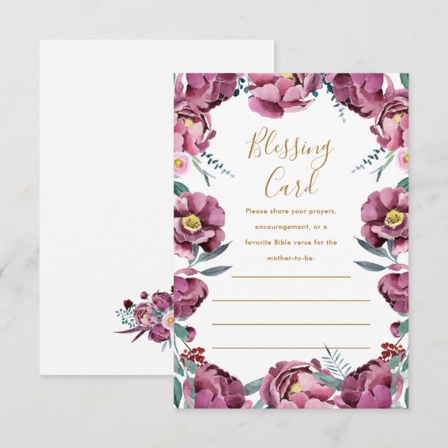 D'accompagnement Carte de bénédiction de la mère florale Prières No (Devant / Derrière)