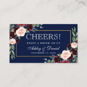 D'accompagnement Carte de billet pour le Mariage Bleu Bourgogne
