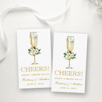 D'accompagnement Carte de billet Watercolor White Floral Mariage Dr
