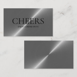 D'accompagnement Carte de boissons gratuites effet métal argenté