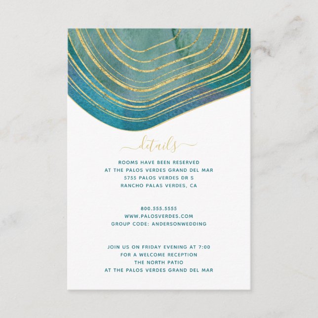 D'accompagnement Carte de boîtier Agate Turquoise Green Watercolor  (Devant)